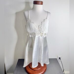 Linea Donatella Lace Charmeuse Chemise Nightgown